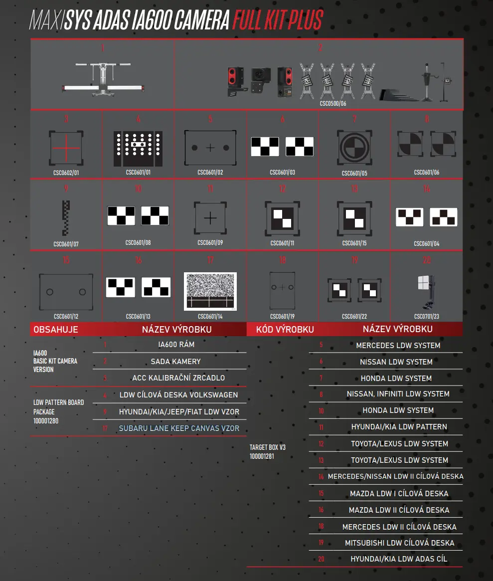 Autel MaxiSYS ADAS IA600 Camera Full Kit Plus - Obrázek 8
