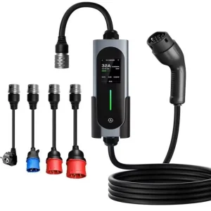 Ovrod přenosná nabíječka elektromobilu 7 kW Type 2, IP65, sada konektorů 380V/32A, 380V/16A, 220V/16A, 220V/32A